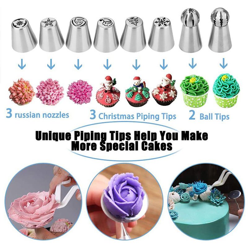 466pcs baking tools with Cake Turntable and baking pan Piping Bag set accessories Cake Decorating Supplies