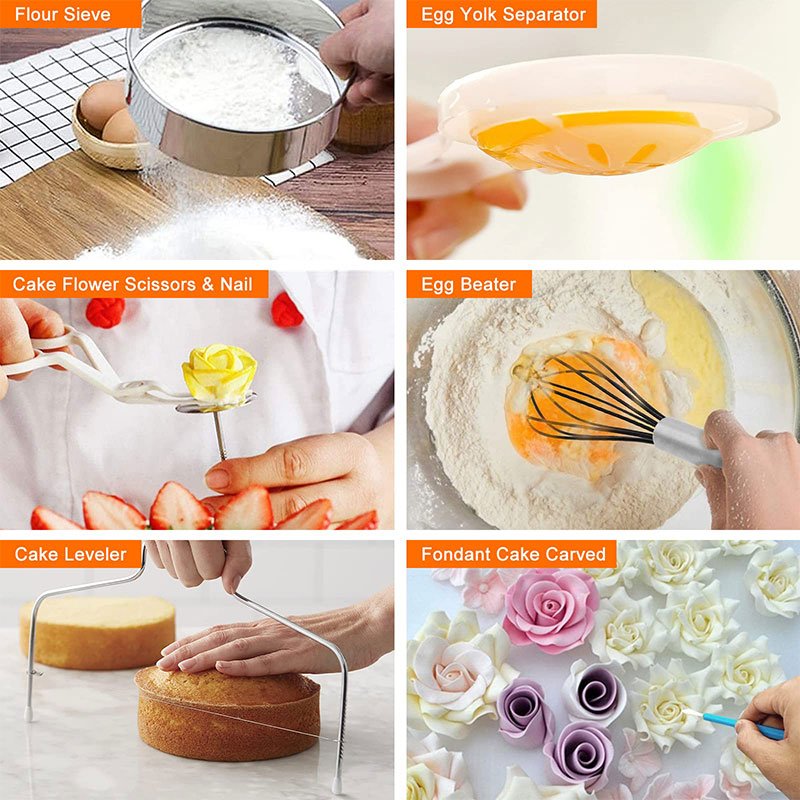 466pcs baking tools with Cake Turntable and baking pan Piping Bag set accessories Cake Decorating Supplies