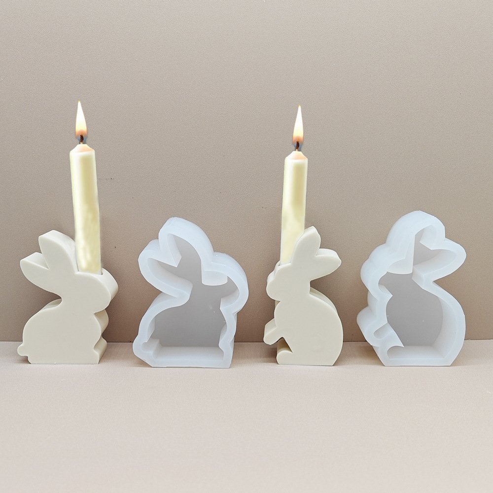 Early Riser Easter Bunny Candle Silicone Mold Cake Baking Supplies Soap Molds For Soap Making