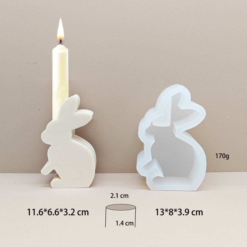 Early Riser Easter Bunny Candle Silicone Mold Cake Baking Supplies Soap Molds For Soap Making