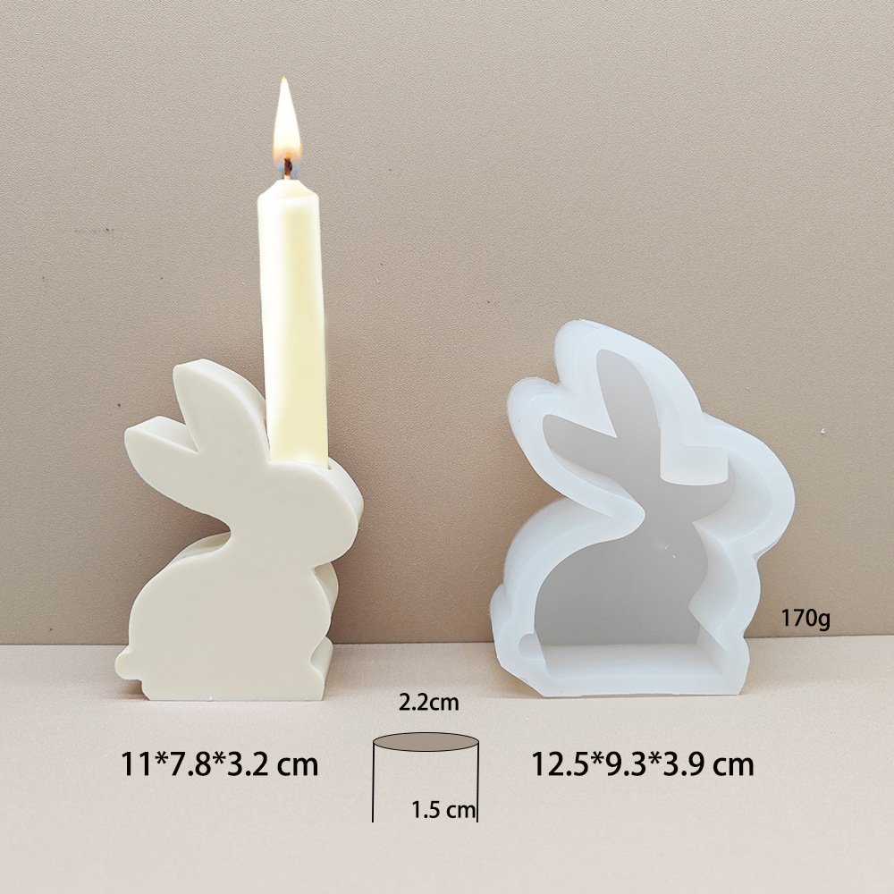 Early Riser Easter Bunny Candle Silicone Mold Cake Baking Supplies Soap Molds For Soap Making