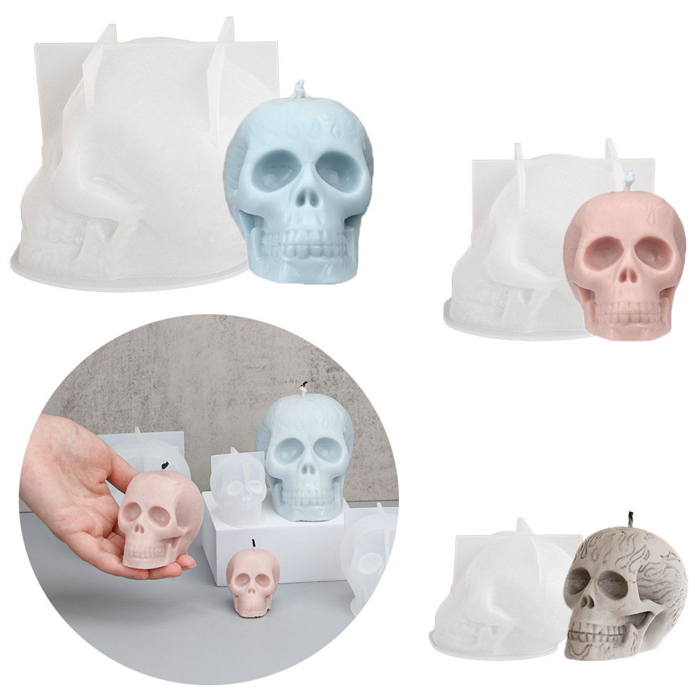 Home Decorative Diy Handmade 3d Skeletal Head Candle Silicone Mould
