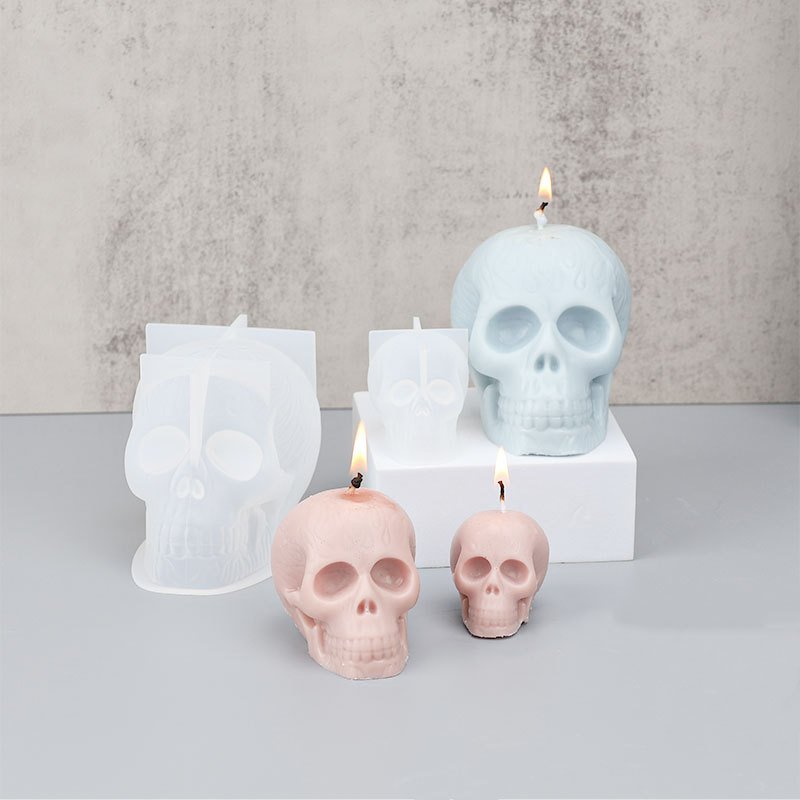Home Decorative Diy Handmade 3d Skeletal Head Candle Silicone Mould