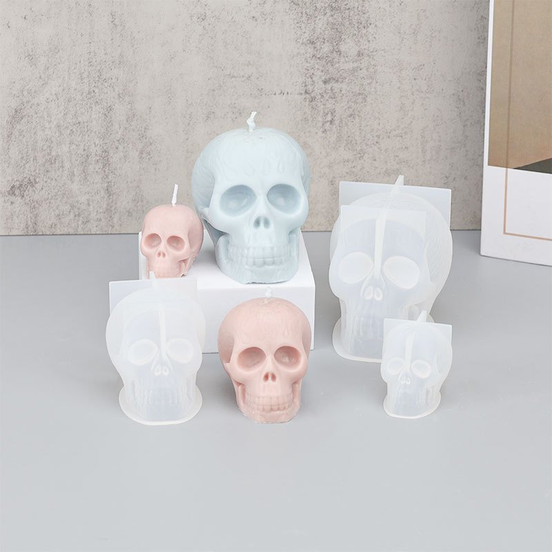 Home Decorative Diy Handmade 3d Skeletal Head Candle Silicone Mould