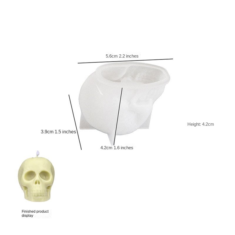 Home Decorative Diy Handmade 3d Skeletal Head Candle Silicone Mould