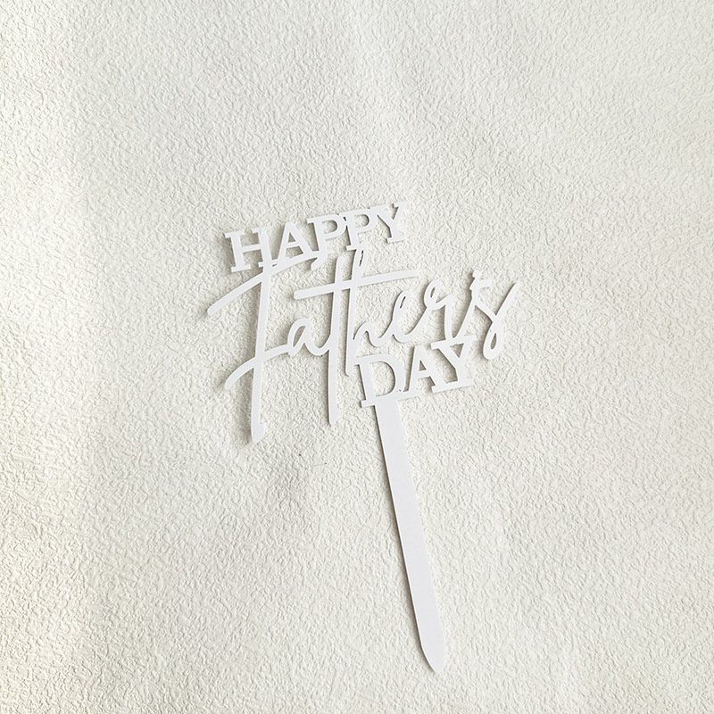 Single-layer father's day acrylic cake decoration english dad happy birthday cake plug-in cake topper acrylic