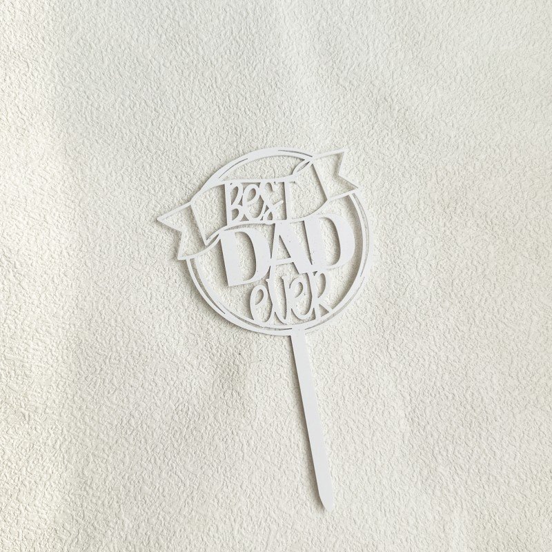 Single-layer father's day acrylic cake decoration english dad happy birthday cake plug-in cake topper acrylic
