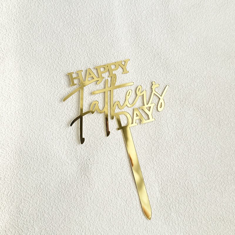 Single-layer father's day acrylic cake decoration english dad happy birthday cake plug-in cake topper acrylic