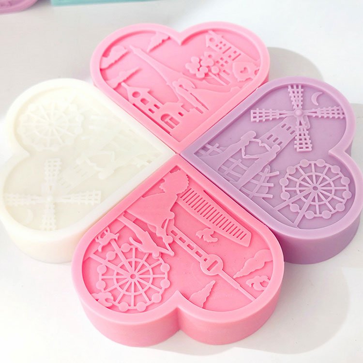 Heart-Shaped Photo Frame Silicone Candle Molds Valentine's Day Gypsum Decorations Casting Mould DIY Aromatherapy Candle Making