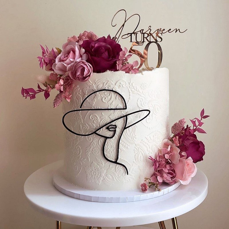 Ins style Small Face Acrylic acrylic cake topper cake decoration Minimalist woman Face Cake Topper