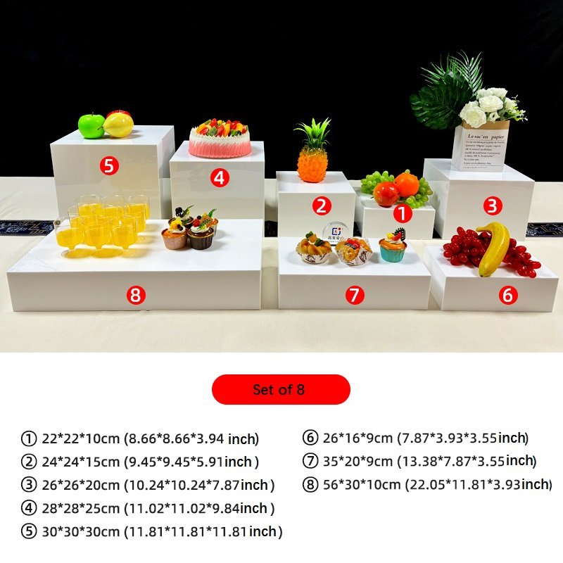 Gaojian Acrylic Buffet Food Risers Dessert Stand For Wedding Christmas Party Catering Cube Boxes Nesting Risers
