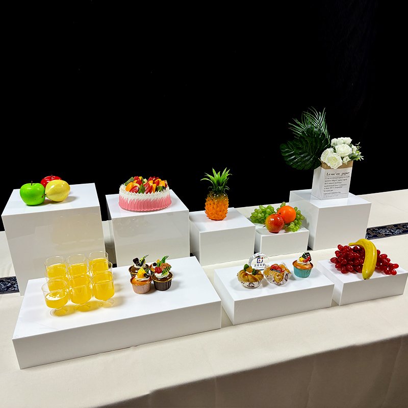 Gaojian Acrylic Buffet Food Risers Dessert Stand For Wedding Christmas Party Catering Cube Boxes Nesting Risers