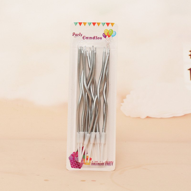Hot Selling Factory outlet Happy Birthday Sprial 12pcs per pack Cake Candles Cake Decorating Supplies