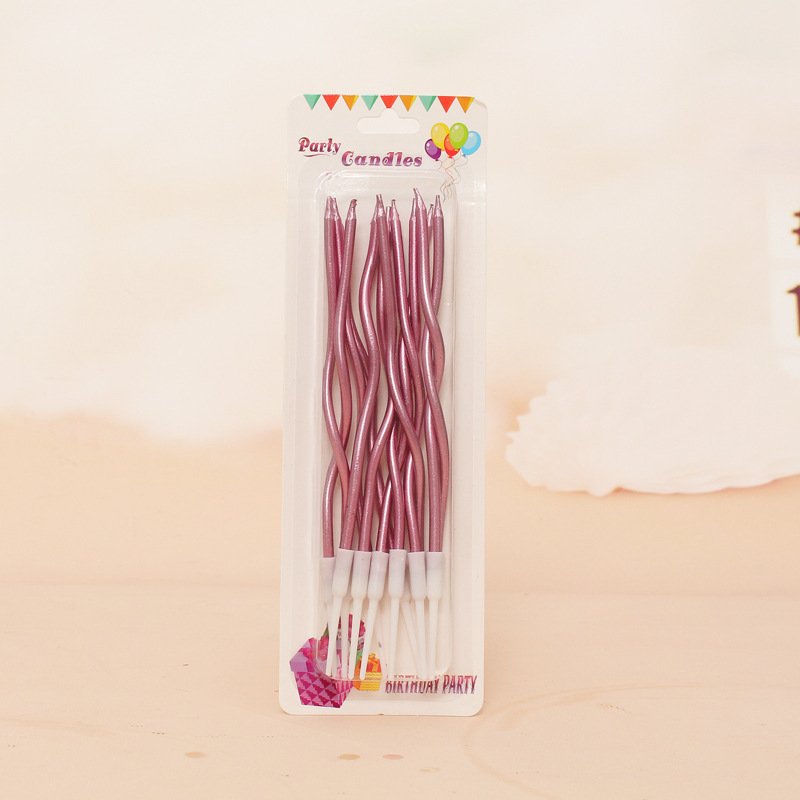 Hot Selling Factory outlet Happy Birthday Sprial 12pcs per pack Cake Candles Cake Decorating Supplies