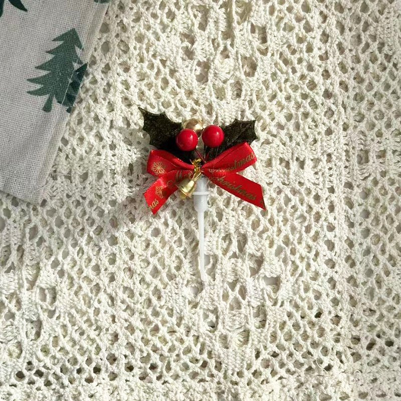 Christmas decoration manufacturers directly supply christmas grass circle leaf cake card party supplies christmas cake topper