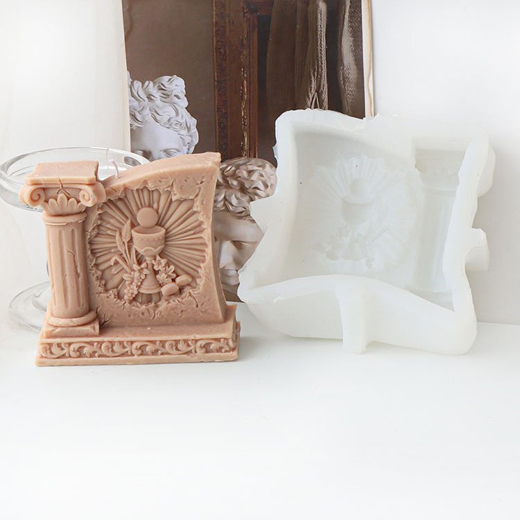 YS Angel Virgin Roman Pillar Silicone Candle Mold Gypsum Ornaments Home Decorations Casting Mould DIY Aromatherapy Candle Making