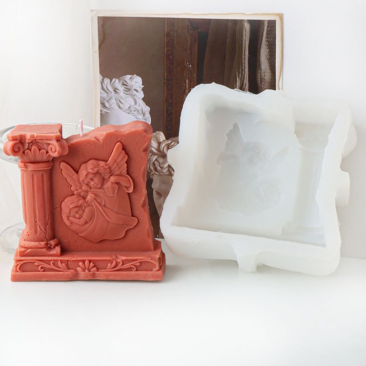 YS Angel Virgin Roman Pillar Silicone Candle Mold Gypsum Ornaments Home Decorations Casting Mould DIY Aromatherapy Candle Making