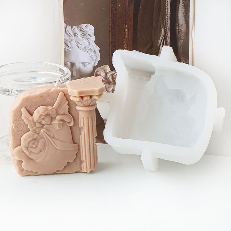 YS Angel Virgin Roman Pillar Silicone Candle Mold Gypsum Ornaments Home Decorations Casting Mould DIY Aromatherapy Candle Making