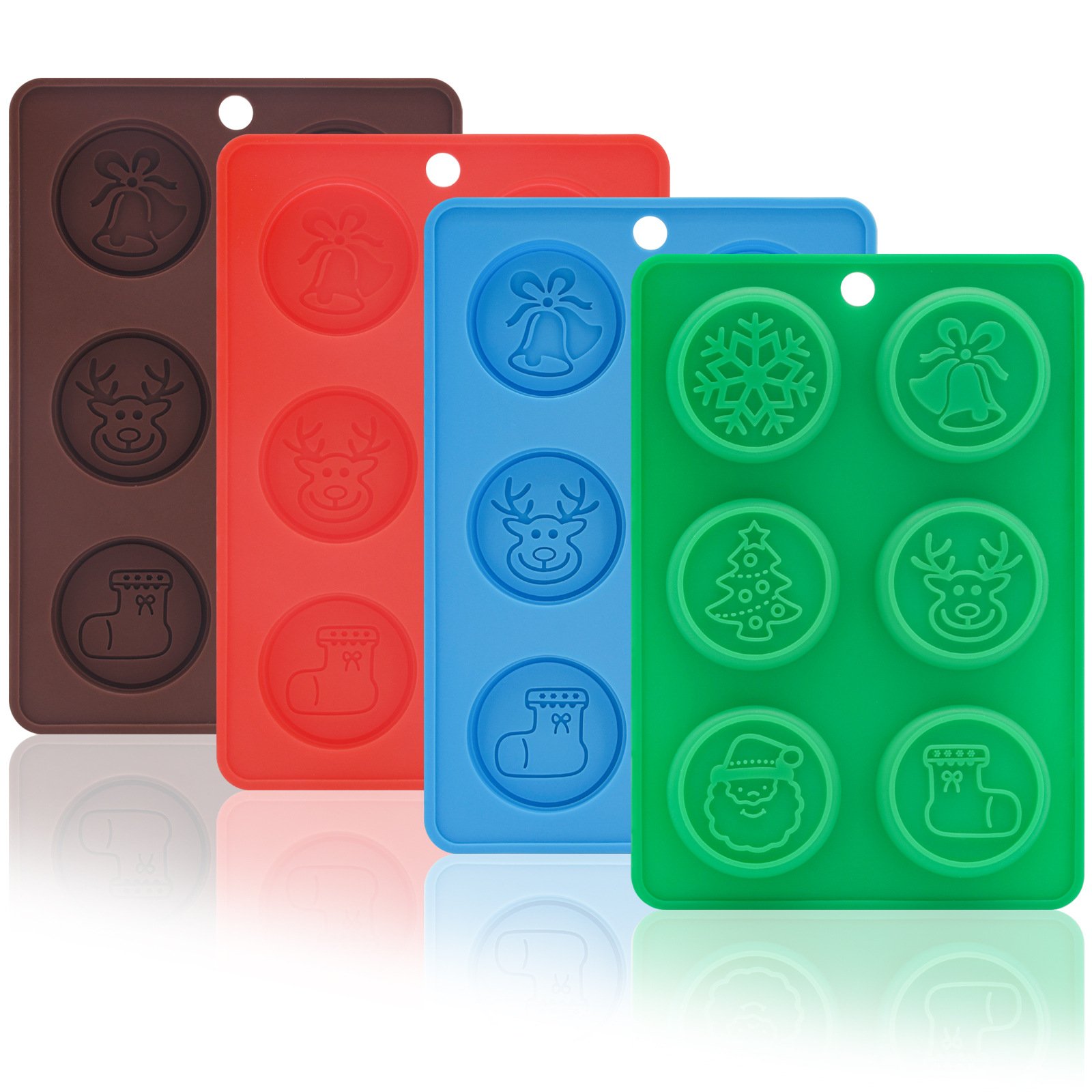 Silicone Chocolate Chip Cookie Mold Diy Cake Decorating Baking Supplies Santa Snowman Deer Silicone Baking Tool