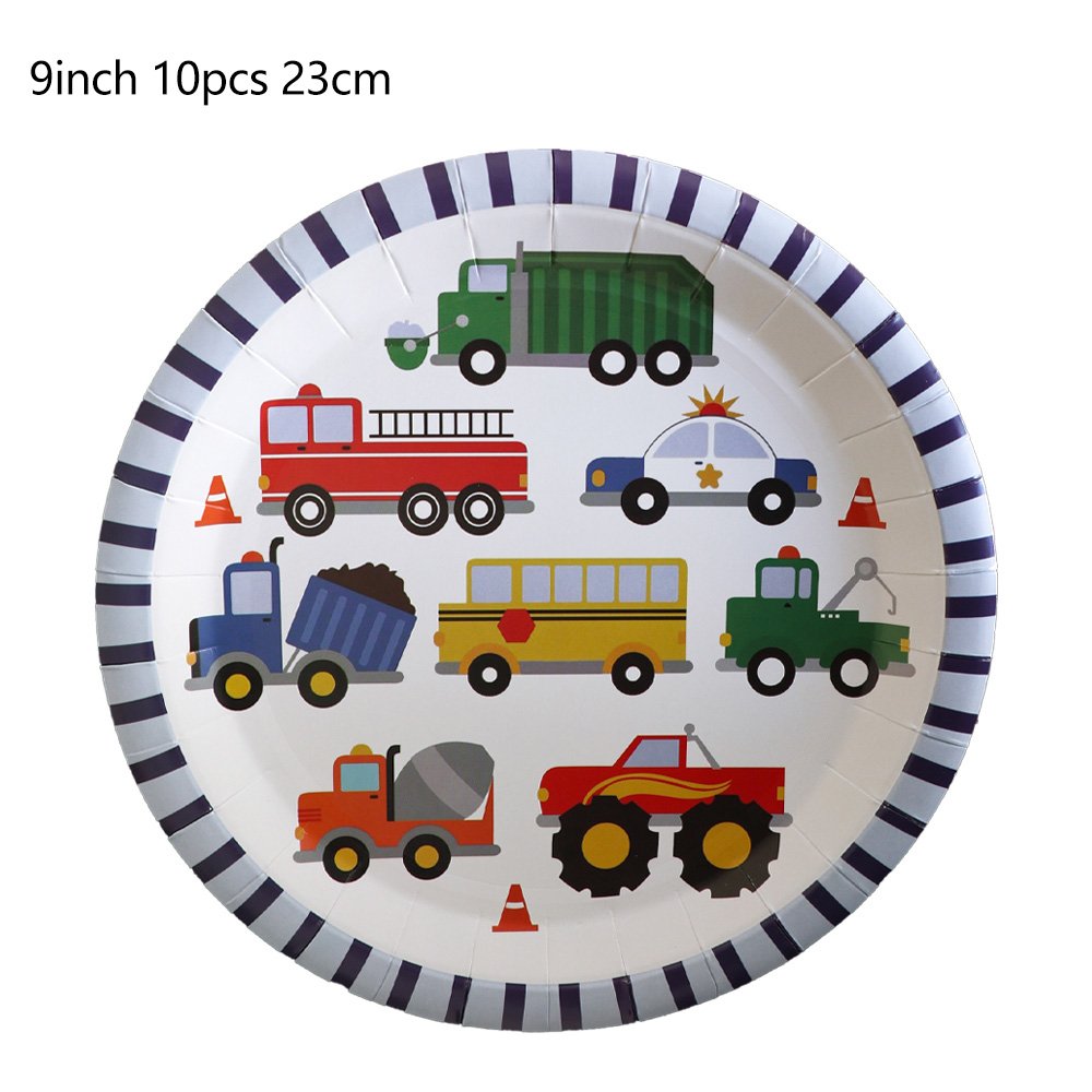 Engineering vehicle Birthday Party Decorations Supplies Disposable Tableware Set Party Supply