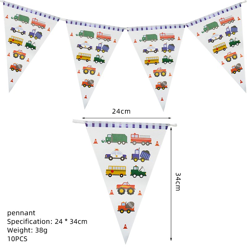 Engineering vehicle Birthday Party Decorations Supplies Disposable Tableware Set Party Supply