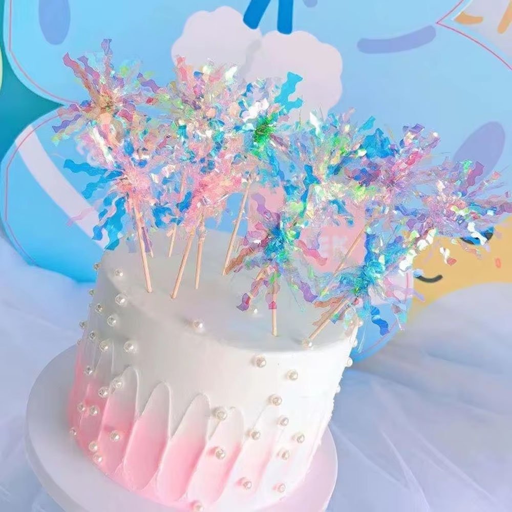 Christmas party dessert table accessories Glitter Glitter Rain Shower birthday cake decoration plug-in