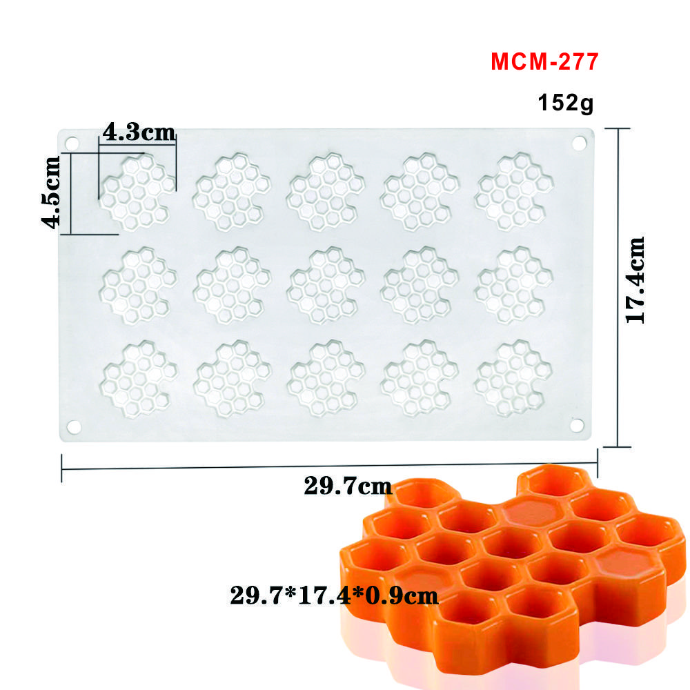 Early Riser 3D Silicone Mold Honey Comb Shape Cake Fondant Decoration Supplies