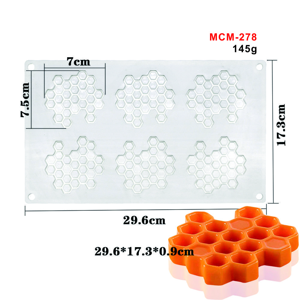 Early Riser 3D Silicone Mold Honey Comb Shape Cake Fondant Decoration Supplies