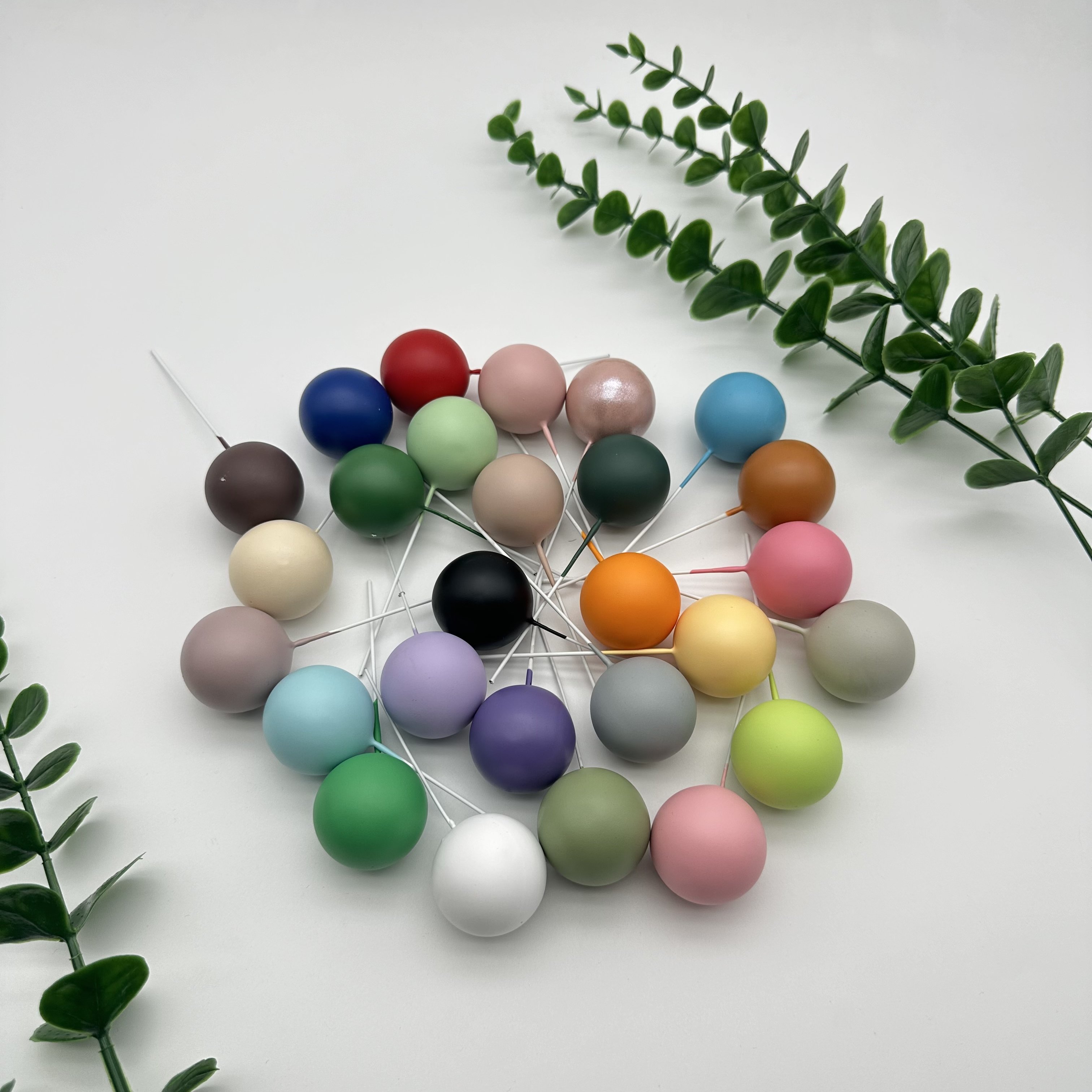 Ins new 20pcs mixed ball one bag Birthday cake decoration Matte macaron ball baking foam for party supplies
