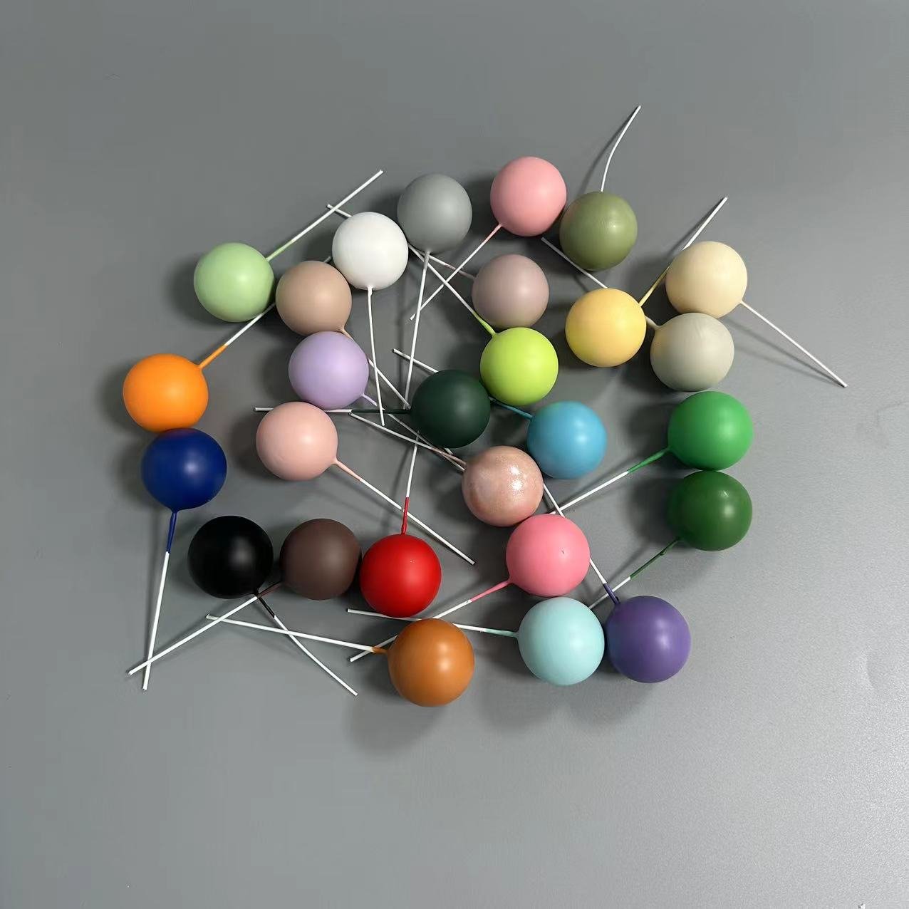 Ins new 20pcs mixed ball one bag Birthday cake decoration Matte macaron ball baking foam for party supplies