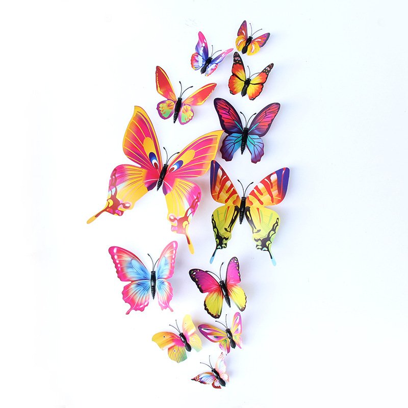 12 Pcs/pack Hot Sell Butterfly Cake Decoration Cake Topper for wedding supplies