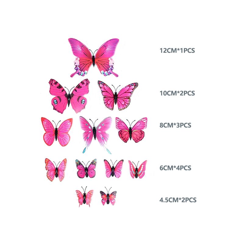 12 Pcs/pack Hot Sell Butterfly Cake Decoration Cake Topper for wedding supplies