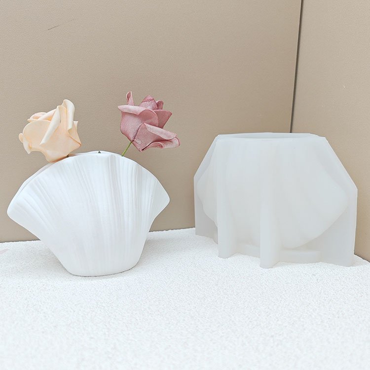 Fashion Shell Modeling Vase Silicone Mold Hydroponic Plant Flower Arrangement Decorations Casting Mould DIY Concrete Vase Making