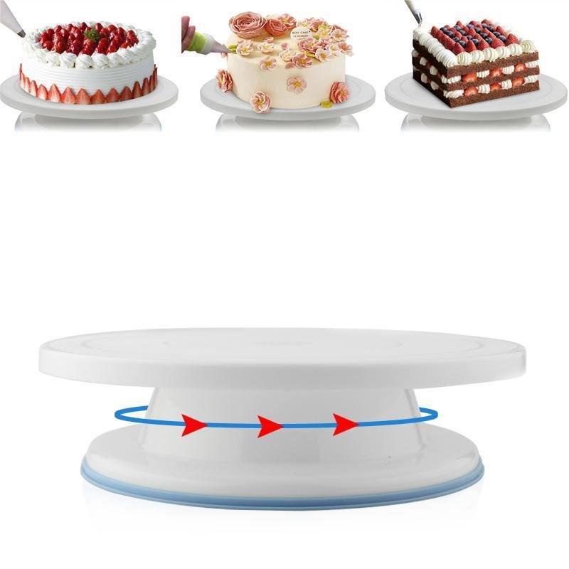 28cm Plastic Turntable Stand Cake Baking Supplies Plastic Cake Rotating Turntable Cake Decorating Stand Turntable