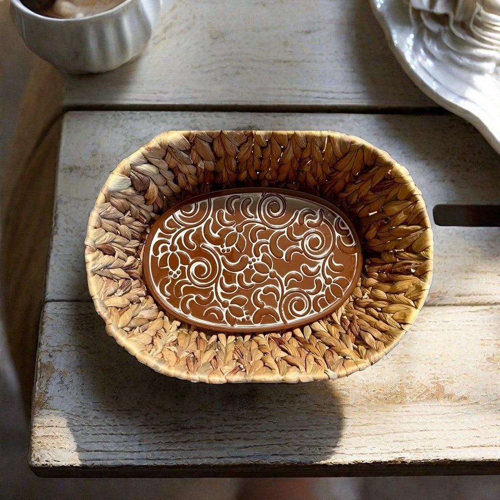 Custom Pattern Handmade 3 Size Terracotta Food Serving Tray Ceramic Dinner Plates Cookware Clay Ceramic Plate For Bread