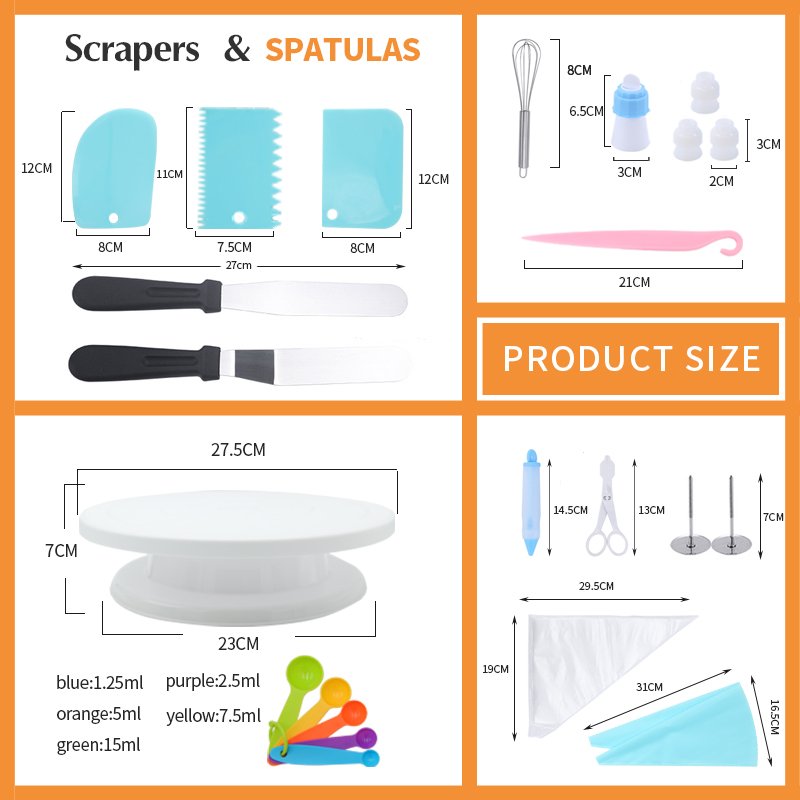 New Bakeware Cake Tools Box And Accessories Complete Baking Set Bakery For Decoration Decorating Design Tool Supplies Kit