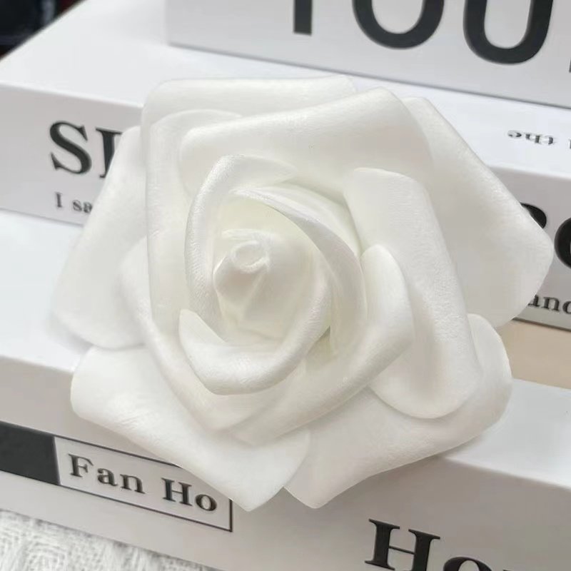 Hot selling 7cm 1pcs foam artificial flower PE rose flower for wedding decoration rose flower head cake topper
