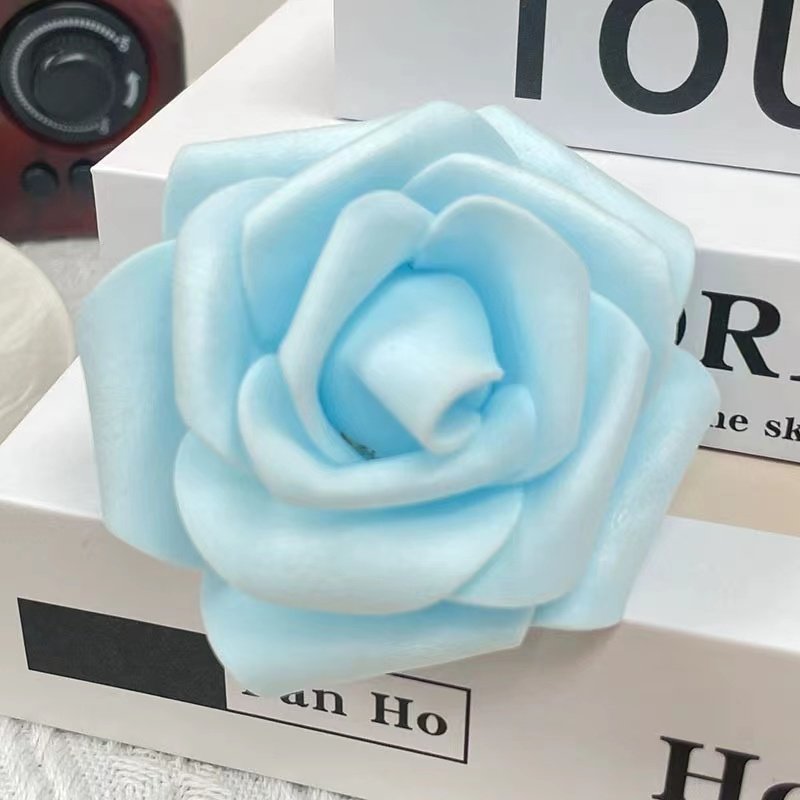 Hot selling 7cm 1pcs foam artificial flower PE rose flower for wedding decoration rose flower head cake topper