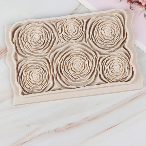 Cake Rim Silicone Baking Molds Fondant Rose Retro Pattern Molds Dragon Scale Shape Molds For Cakes Party Supplies