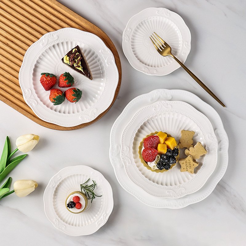 Factory Direct 2-3 tiers fruit plate cake stand creative Sakura ceramic plate wedding cake stand decoration dishes & plates