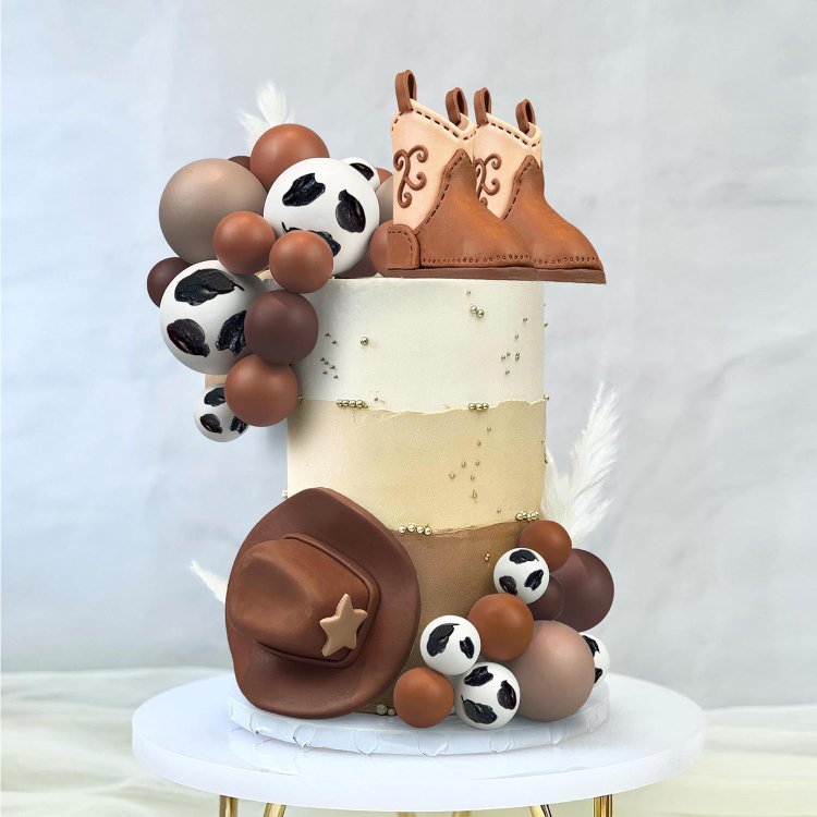 Cowboy Hat and Boot Cake Decorations Western Cowboy Birthday Baby Shower for Western Theme Party Favors Supplies