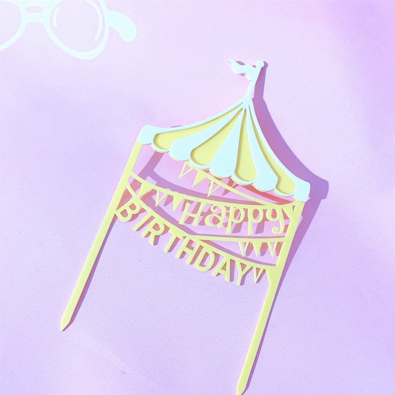 Ychon children birthday supplies cake toppers decorations candy colors playground theme party kis cake toppers