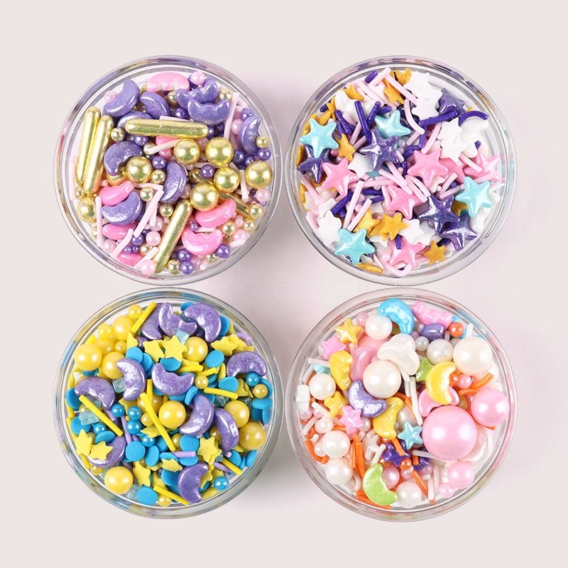 Lovebakery Baking Supplies Wholesale Moon Shape Pressed Candy Ramandan Mix Sprinkles For Cake Decorations