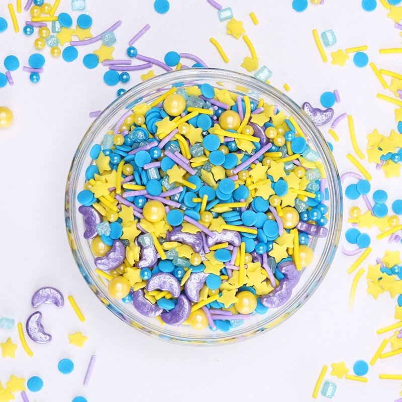 Lovebakery Baking Supplies Wholesale Moon Shape Pressed Candy Ramandan Mix Sprinkles For Cake Decorations