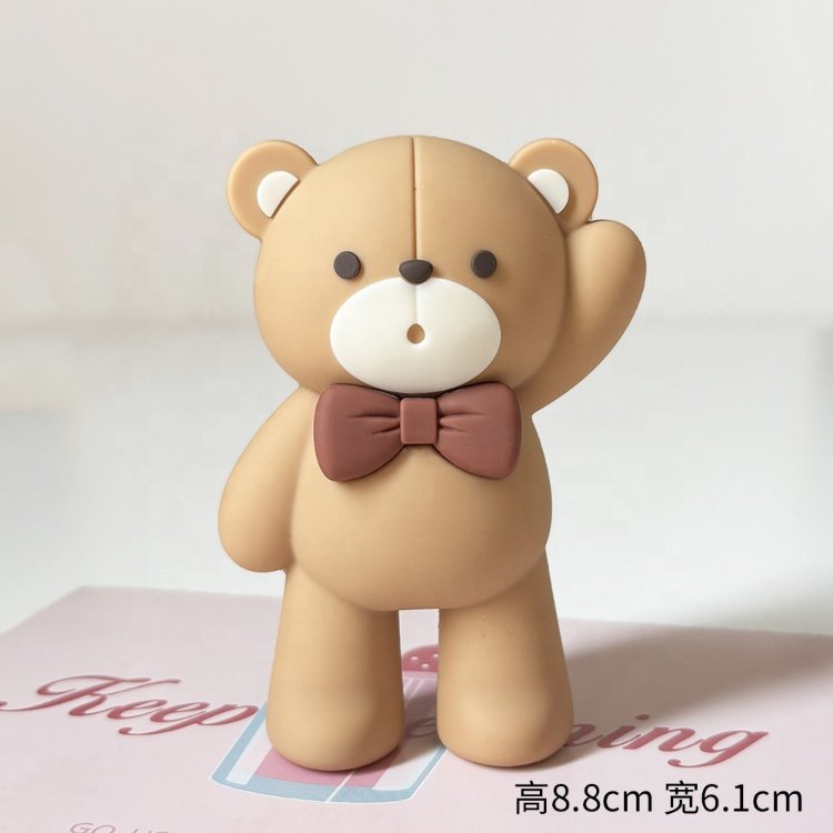 3D Bear Cake Toppers Bear Cake Decorations for Boy Girl Baby Shower Birthday Party Supplies