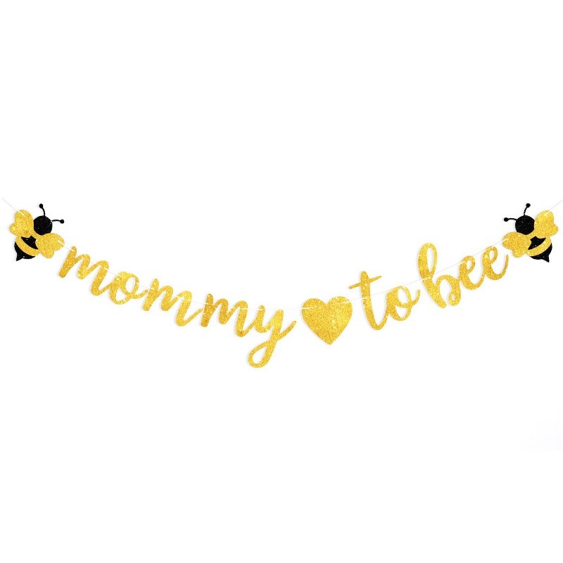 He or She What Will It Bee Banner Gender Reveal Garland with Bee and Beehive Baby Shower Glitter Party Favor Supplies Decor S254