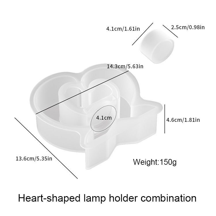 YS Heart Candle Holder Base Mold DIY Gypsum Plaster Cement Epoxy Resin Mold Candlestick Silicone Mold Ornament Decor