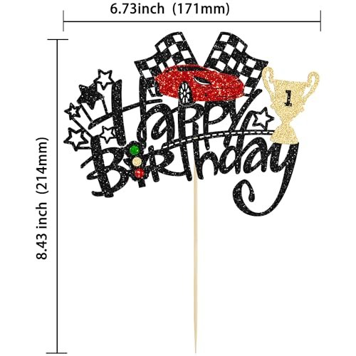 Race Car Traffic Light Trophy Flag Happy Birthday Cake Topper Baby Shower Decorations Happy Birthday Cake Decorating Supplies