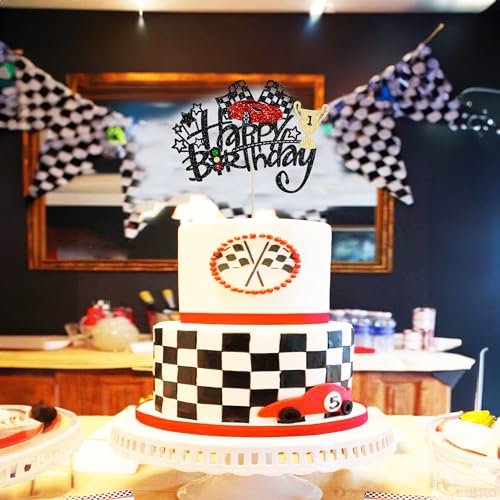 Race Car Traffic Light Trophy Flag Happy Birthday Cake Topper Baby Shower Decorations Happy Birthday Cake Decorating Supplies