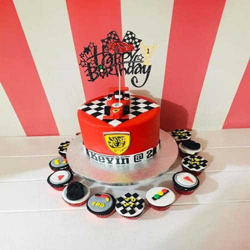 Race Car Traffic Light Trophy Flag Happy Birthday Cake Topper Baby Shower Decorations Happy Birthday Cake Decorating Supplies